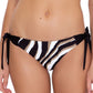 Calcinha Trina Turk Swim Vivant Soft com amarração lateral, preta, tamanho 6