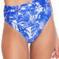 Calcinha de biquíni feminina Trina Turk Basque cintura alta, azul, tamanho 10