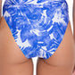 Calcinha de biquíni feminina Trina Turk Basque cintura alta, azul, tamanho 10