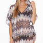 Trina Turk Drift Crochê Feminino com Capuz e Poncho Maiô Preto Tamanho 34X16