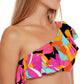 Top de biquíni Trina Turk Gemini feminino, um ombro, rosa, tamanho 6