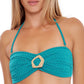 Top de biquíni feminino Trina Turk Empire Bandeau azul tamanho 6