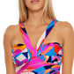 Trina Turk Feminino Rio Twist Front Tankini Top Maiô Rosa