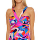 Trina Turk Feminino Rio Twist Front Tankini Top Maiô Rosa
