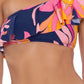 Trina Turk Biquíni Feminino Estampado Breeze Um Ombro Babados Top Maiô Azul Tamanho 10