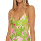 Trina Turk La Palma Halter Tankini Maiô Feminino Verde