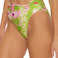 Trina Turk Feminino La Palma Twist Front Cintura Alta Biquíni Calcinha Maiô Verde Tamanho 6