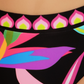 Biquíni reversível Trina Turk Birds Of Paradise feminino, cintura alta, preto, tamanho 12