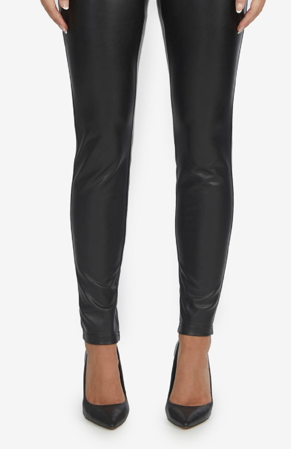 Calça feminina de couro sintético Laundry By Shelli Segal, preta, tamanho médio