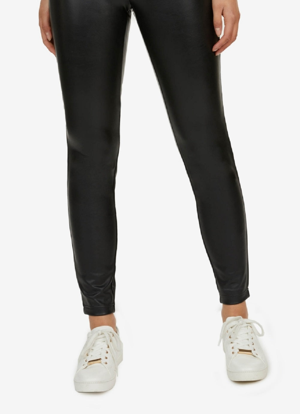 Calça de couro feminina Laundry By Shelli Segal, preta, tamanho pequeno