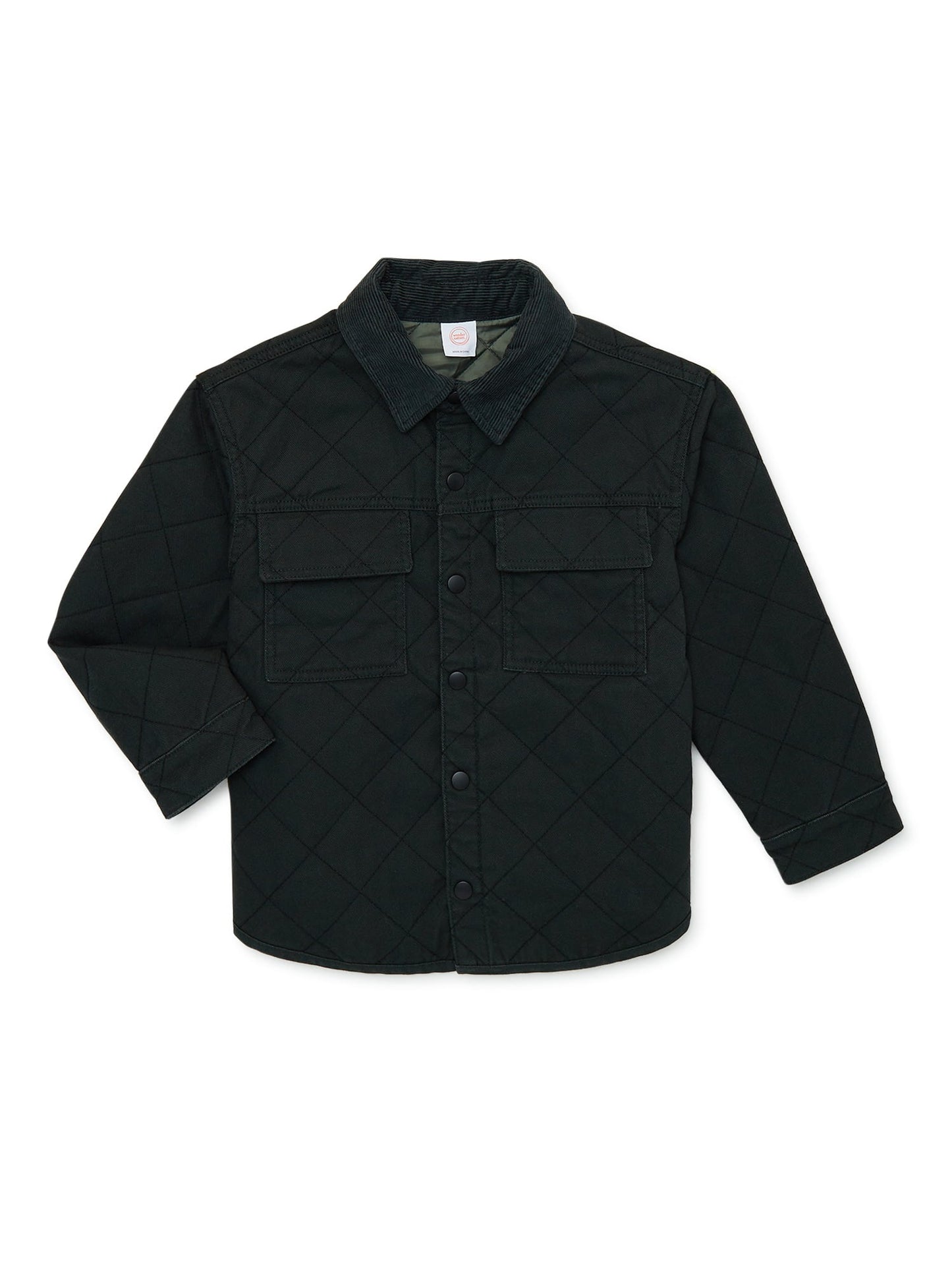 Camisa jeans acolchoada pesada Wonder Nation para meninos, verde, tamanho 4-18