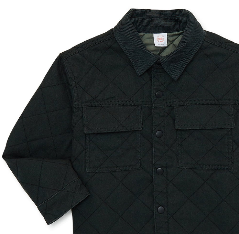 Camisa jeans acolchoada pesada Wonder Nation para meninos, verde, tamanho 4-18