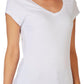 Camiseta Planet Gold Junior com decote em V, branca, tamanho médio