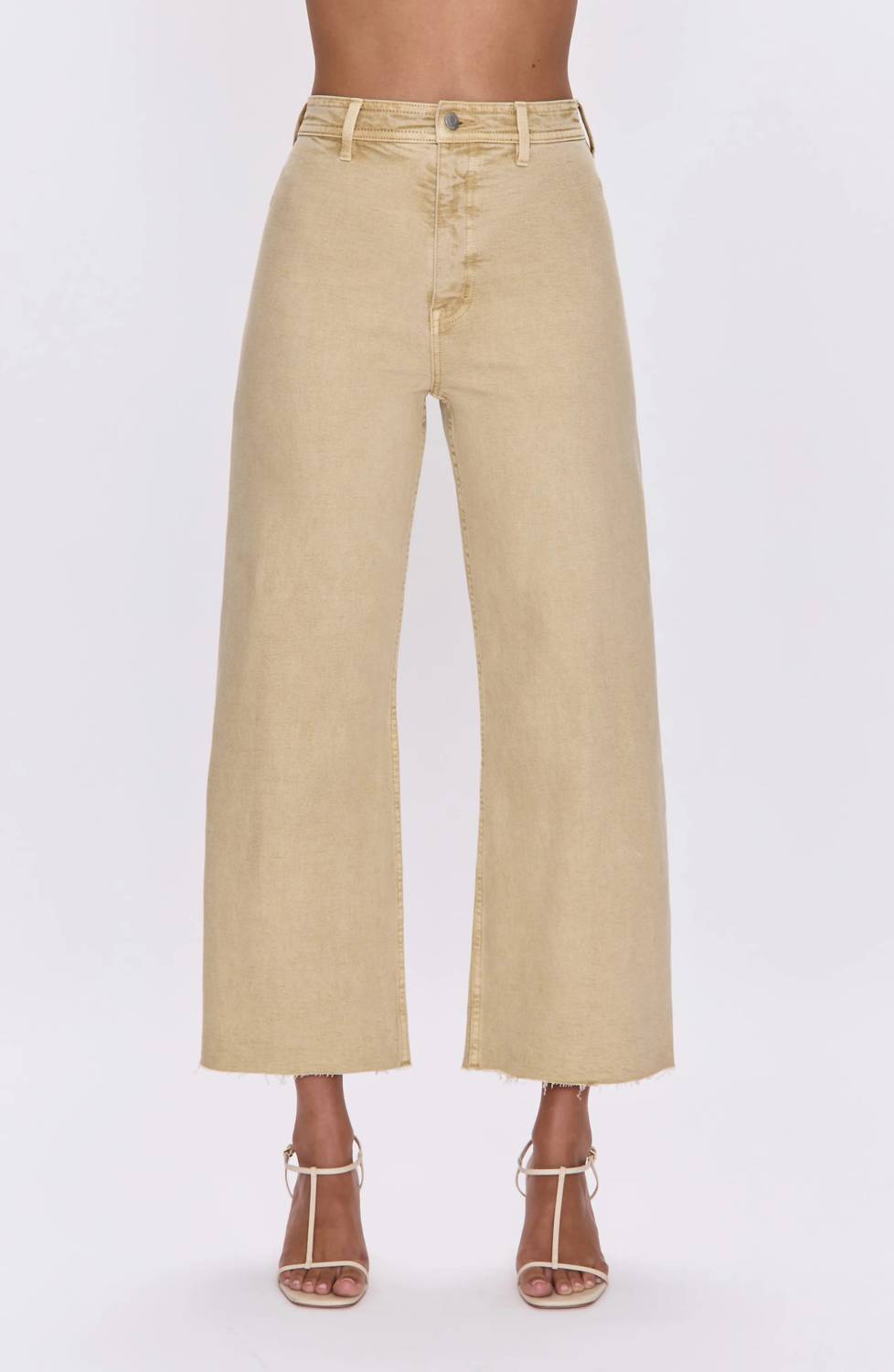 Pistola - Penny Crop High Waist Raw Hem Wide Leg Jeans