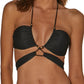 Biquíni Vix Swimwear Feminino Gi Solid com Tiras, Preto, Tamanho Pequeno