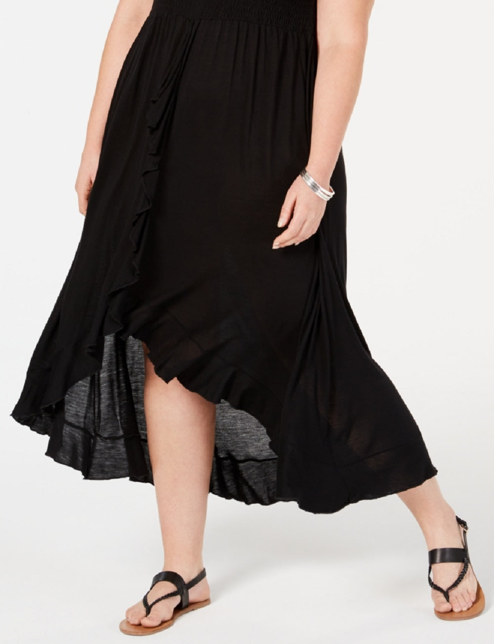 Vestido tubinho feminino Raviya, saída de banho, preto, tamanho 3X