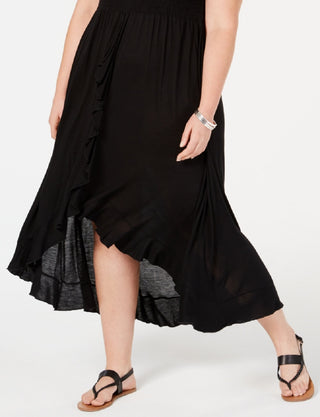 Vestido tubinho feminino Raviya, saída de banho, preto, tamanho 3X