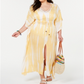 Vestido de saída de praia Raviya para mulheres, tamanho 1X, amarelo, tie-dye