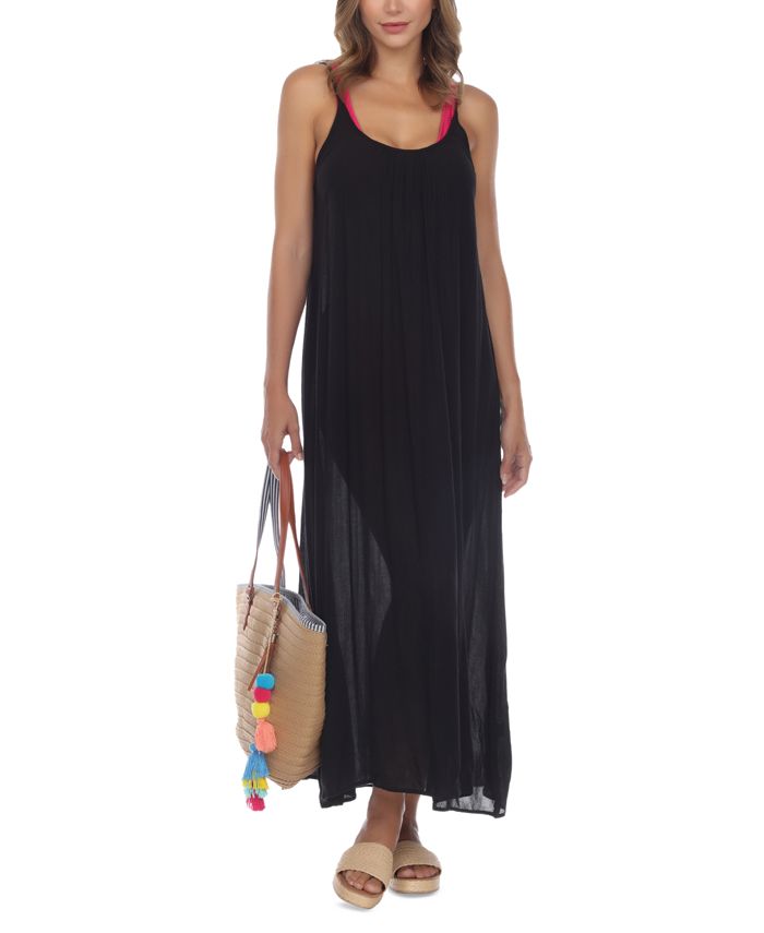 Vestido longo sem mangas Raviya feminino, maiô preto, tamanho pequeno