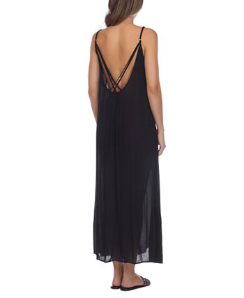 Vestido longo sem mangas Raviya feminino, maiô preto, tamanho pequeno