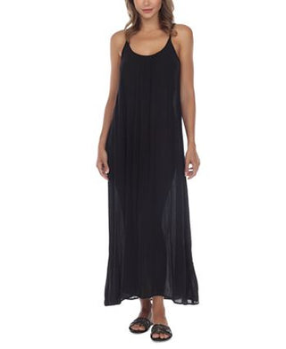 Vestido longo sem mangas Raviya feminino, maiô preto, tamanho pequeno