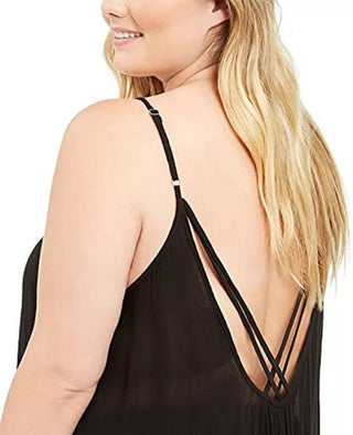 Vestido longo sem mangas Raviya feminino, maiô preto, tamanho 2X