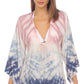 Raviya Túnica Tie Dye Feminina Saída de Banho Maiô Cinza Tamanho P