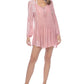 Raviya Vestido curto tingido com babados e tingido, saída de banho, rosa, tamanho extragrande