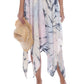 Vestido longo com estampa tie-dye Raviya feminino, traje de banho azul, tamanho pequeno