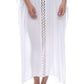 Vestido longo com acabamento em crochê feminino Raviya, saída de praia, tamanho 3X, branco
