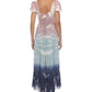 Vestido de banho feminino Raviya com estampa tie-dye e mangas curtas e decotadas, cinza, tamanho médio