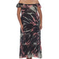 Vestido longo com estampa tie-dye e ombro de fora, preto, tamanho 1X, para mulheres Raviya