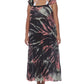 Vestido longo com estampa tie-dye e ombro de fora, preto, tamanho 1X, para mulheres Raviya