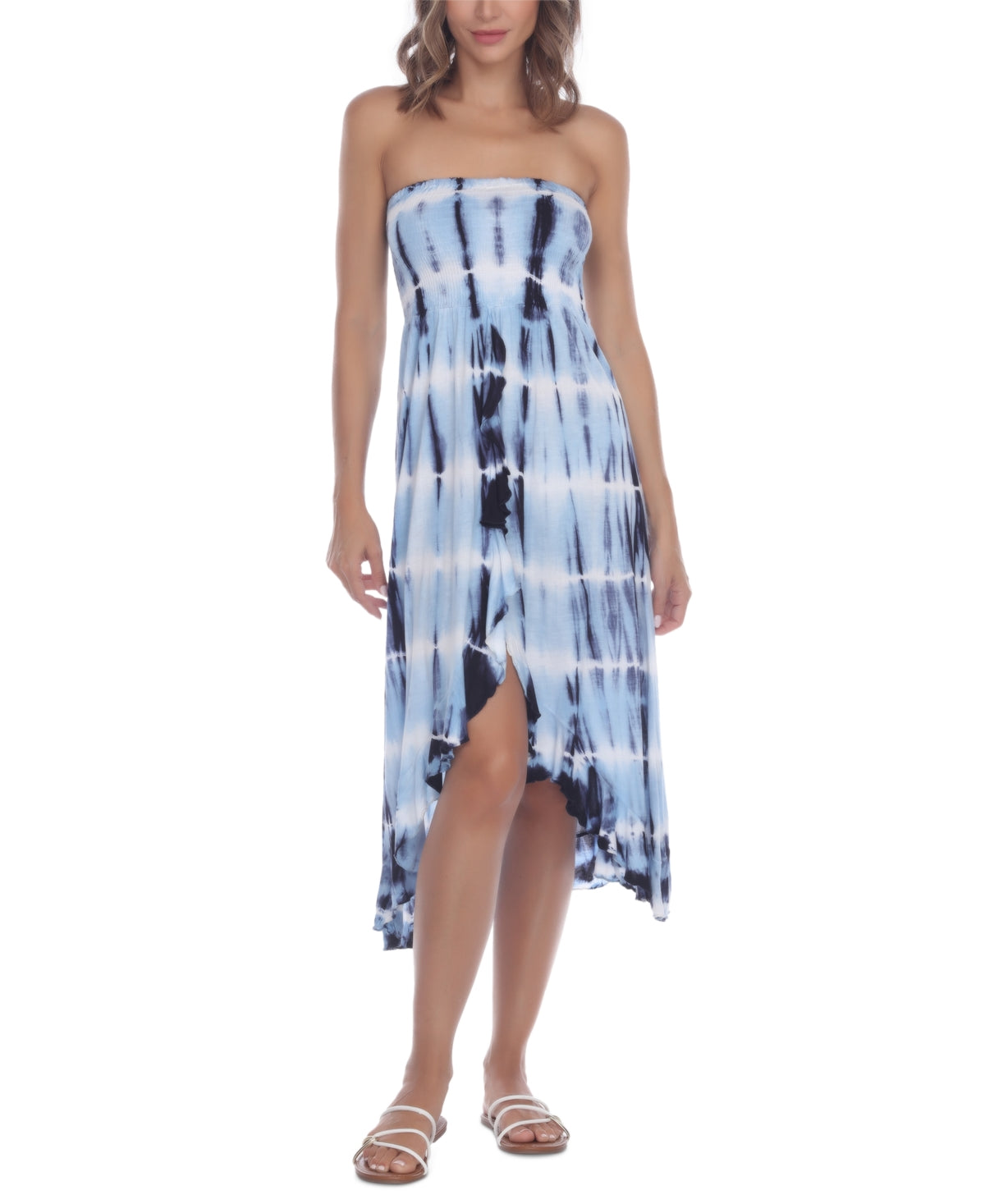 Vestido de saída de praia sem alças Raviya feminino azul