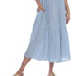 Vestido de banho feminino Raviya com camadas MIDI, azul, tamanho pequeno