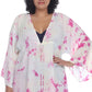 Raviya Feminino Tie Dye Draw Waist Túnica Cover Up Maiô Branco Tamanho 1X