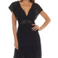 Vestido de renda com amarração nas costas Raviya feminino, saída de banho, preto, tamanho médio