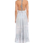 Vestido longo com decote halter tingido Raviya feminino, saída de banho, maiô cinza, tamanho grande