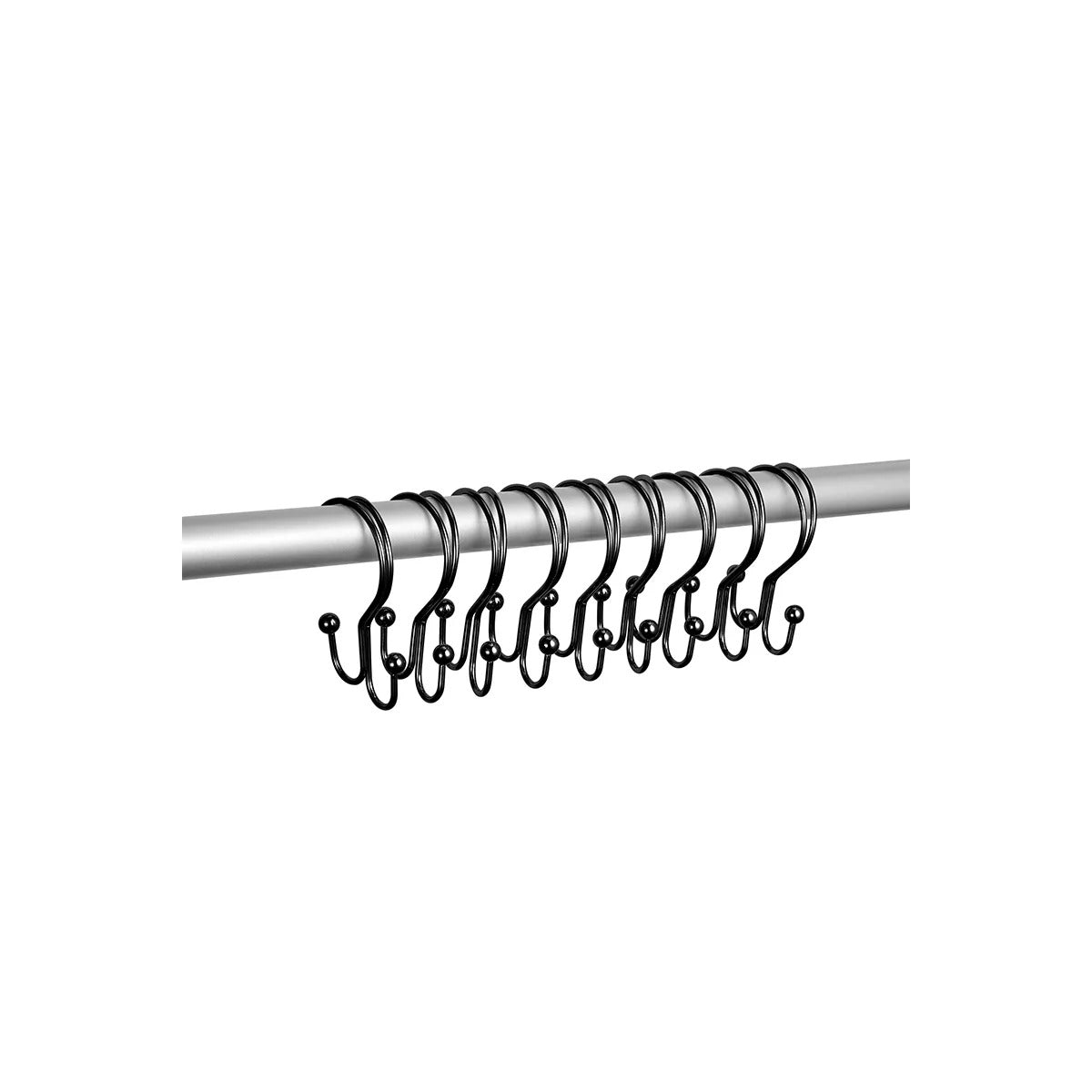 Conjunto de 12 ganchos para cortinas de chuveiro resistentes à ferrugem - 6 designs! 