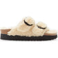 Sandália Birkenstock Feminina Big Buckle Genuine Shearling Slide Marrom Tamanho 10.5