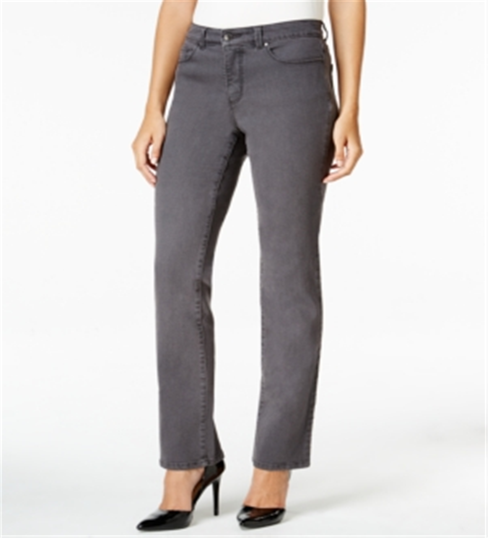 Calça jeans feminina Charter Club Lexington reta cinza tamanho 6