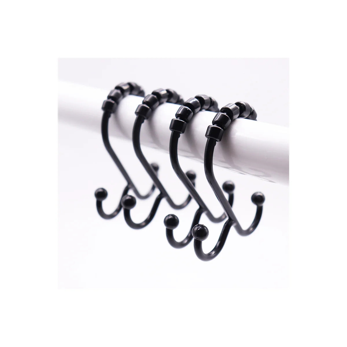 Conjunto de 12 ganchos para cortinas de chuveiro resistentes à ferrugem - 6 designs! 
