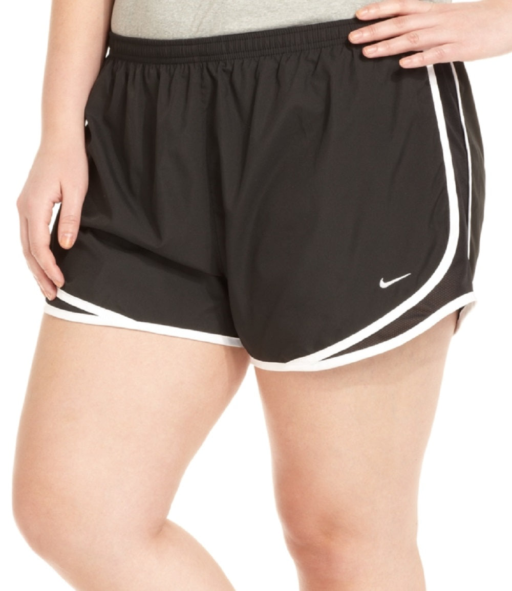 Shorts de corrida Nike Dri Fit Tempo feminino, preto, tamanho 2X