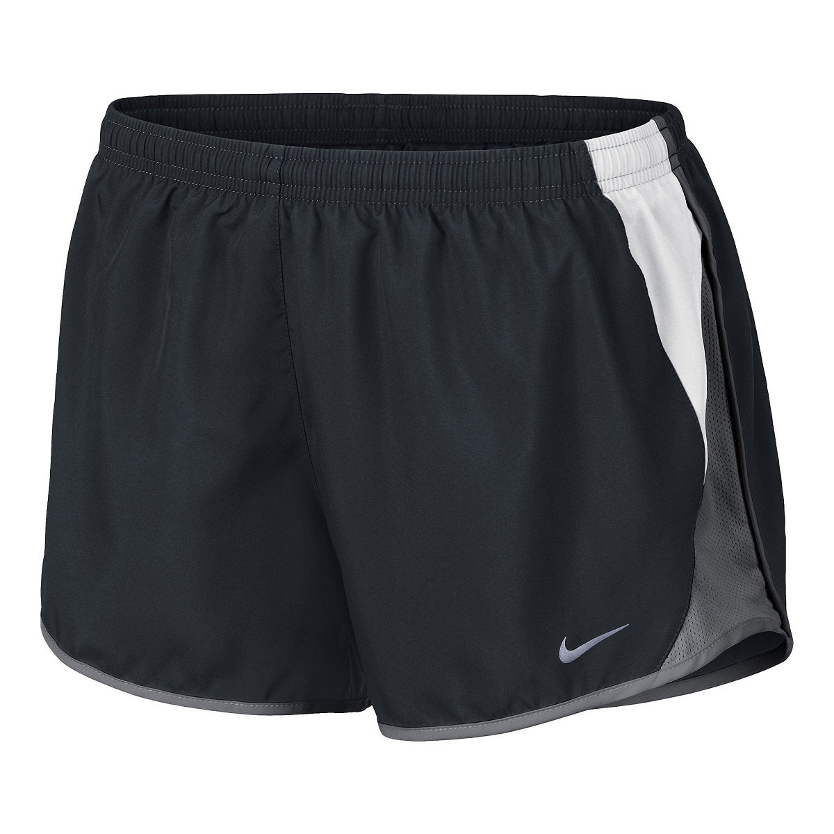 Shorts de corrida Nike Dry feminino cinza, tamanho médio