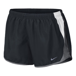 Shorts de corrida Nike Dry feminino cinza, tamanho médio