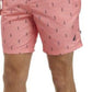 Calção de banho masculino Nautica com estampa de âncora e secagem rápida, tamanho GG, vermelho, 8 peças