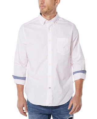 Camisa xadrez masculina Nautica Classic Fit, rosa, tamanho grande