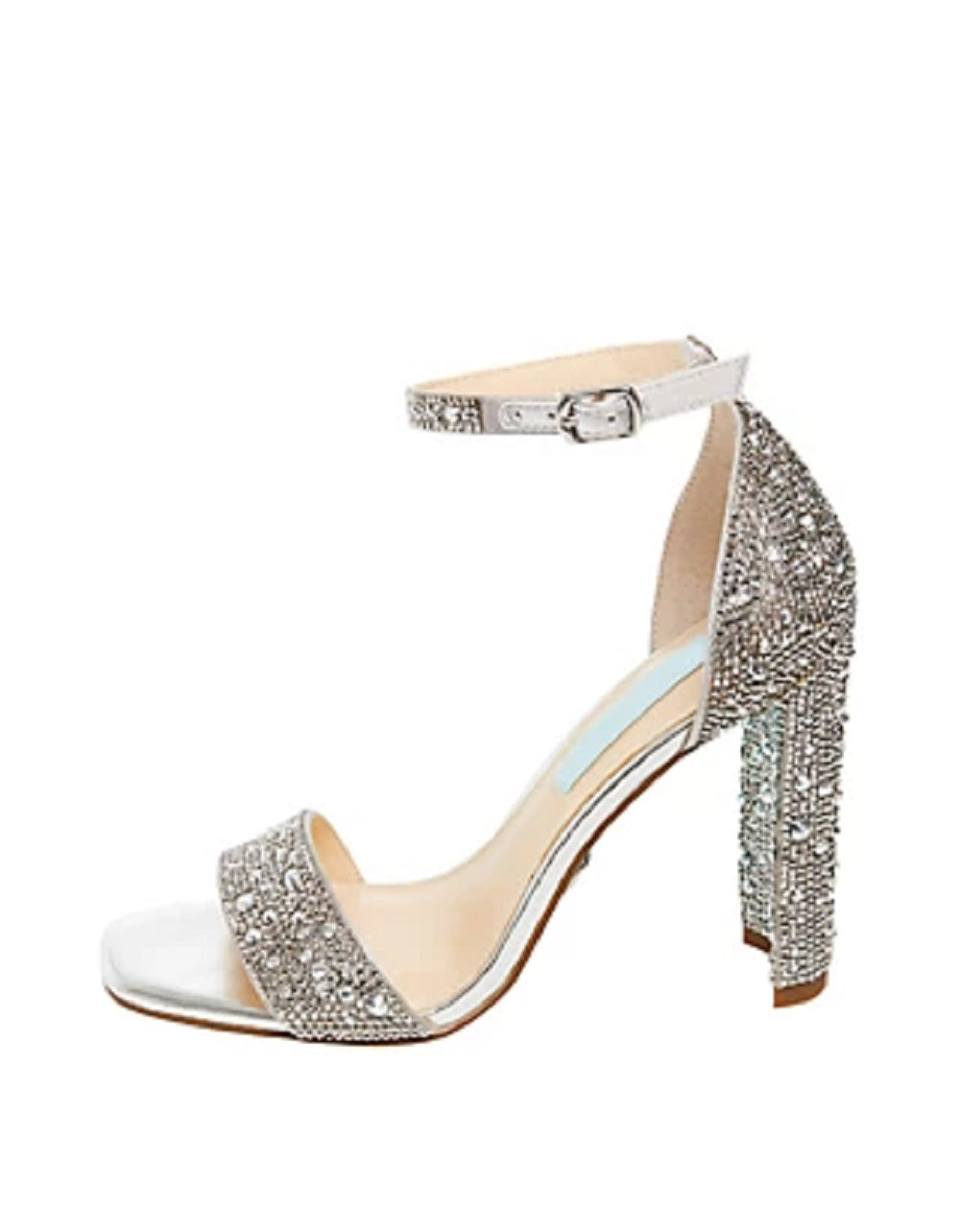 Sandálias femininas Betsey Johnson Rina com salto bloco, cinza, tamanho 5 M