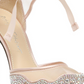 Betsey Johnson Iris Embellished Ankle Tie Pump em Champagne, Tamanho 9,5 Amarelo