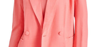 Blazer feminino Steve Madden Ultra Fine, abotoamento duplo, tamanho grande, rosa, tamanho médio